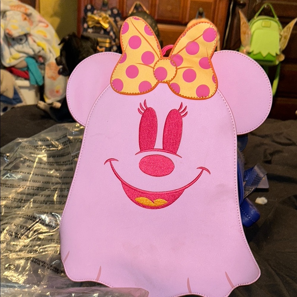 Pink and Yellow Polka Dot Bow Kids Backpack